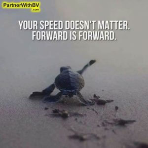 Your speed doesn't matter. Forward is forward.